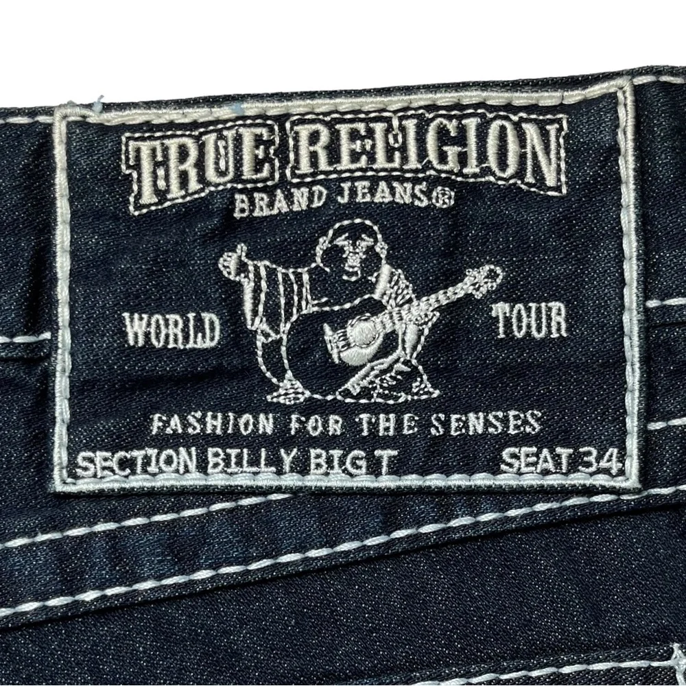 True Religion Men‎ 38x34 Billy Big T Dark Wash Flap Pocket Jeans